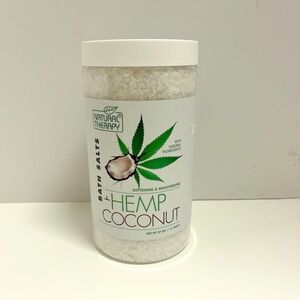 Natural Therapy Hemp Coconut Bath Salts NEW 37oz Jar Natural Ingredients